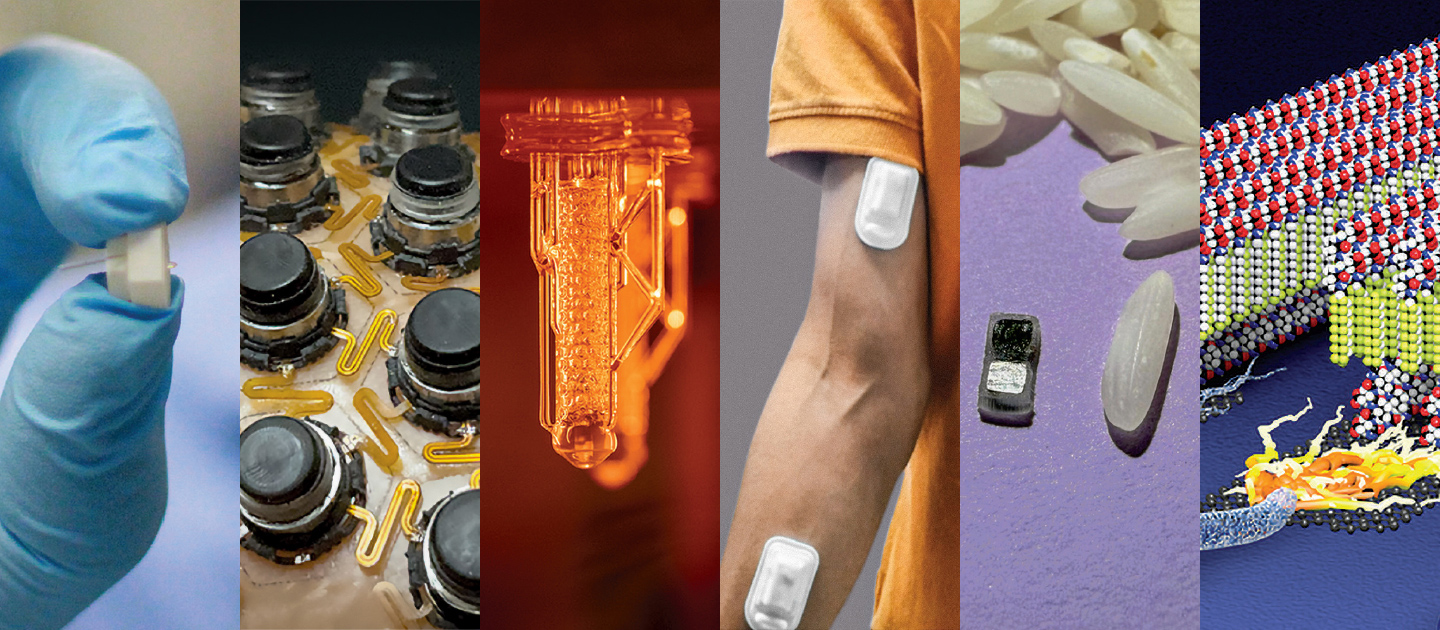 Collage with close-ups of biomedical devices