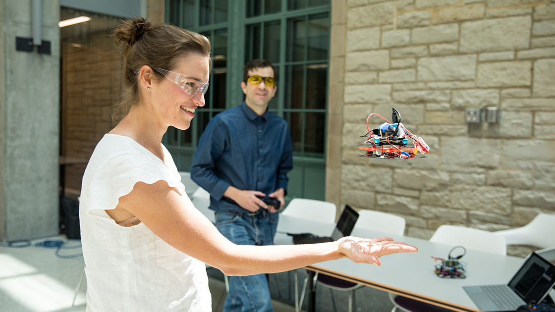 Testing the CRB’s drone robots.