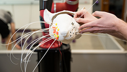 Robotic rat using whiskers.