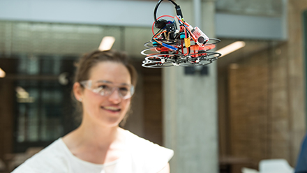 Flying drone robot.